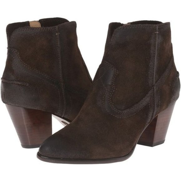 Frye Renee Seam Short Fatigue Oiled Suede Size 10 - Picture 1 of 12